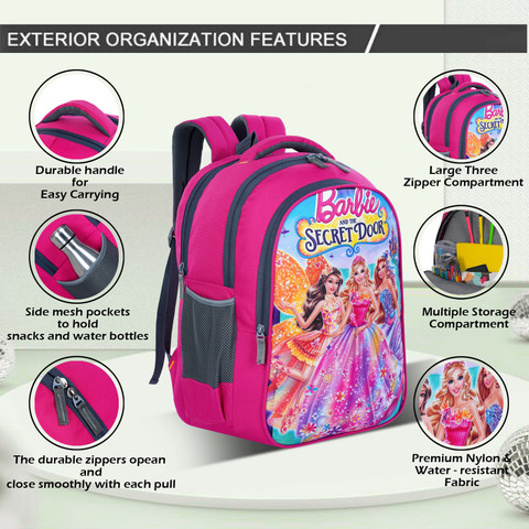 Rozen Large 35L BARBIE School Bag Pre-School For 1st std-5th std  Lightweight Waterproof School Bag - Main Image