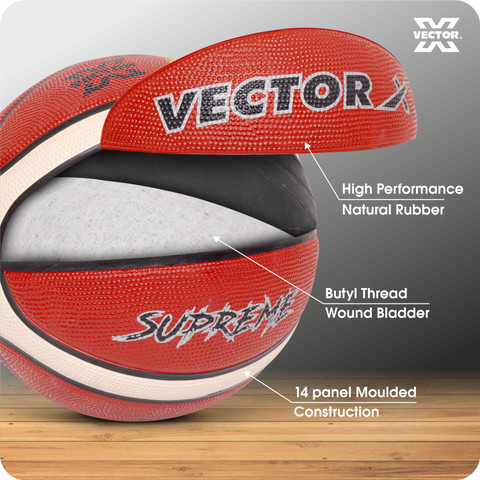 VECTOR X Supreme Basketball BFI Official Match Ball | 14 Pannels