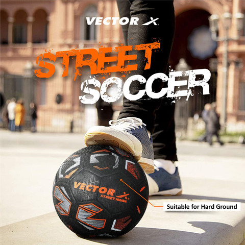 VECTOR X Street Mania Hand Stitched ball + Pump Football - Size: 5