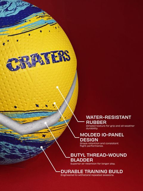 NIVIA Craters Volleyball Size 4 Blue Yellow - Image 8