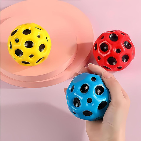 Aapeshwar Bouncing Moon Ball for Kids Soft Rubber Bounce Ball Toy