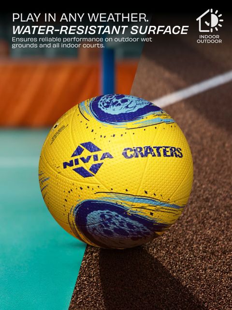 NIVIA Craters Volleyball Size 4 Blue Yellow - Image 7