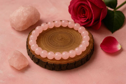 SPYRONIX REAL TREASURE Stone, Rose Quartz Crystal Bracelet Price