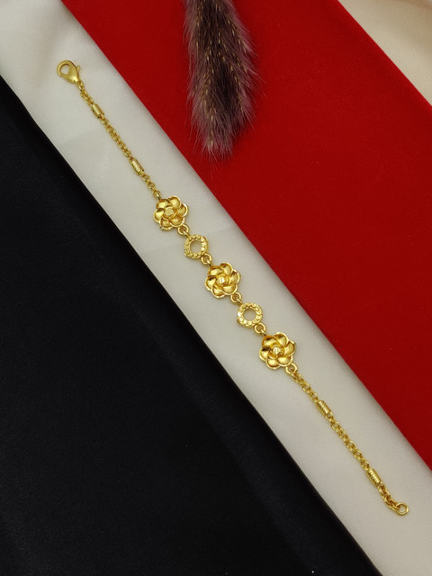 DHARM JEWELS Alloy Cubic Zirconia Gold-plated Bracelet Price in