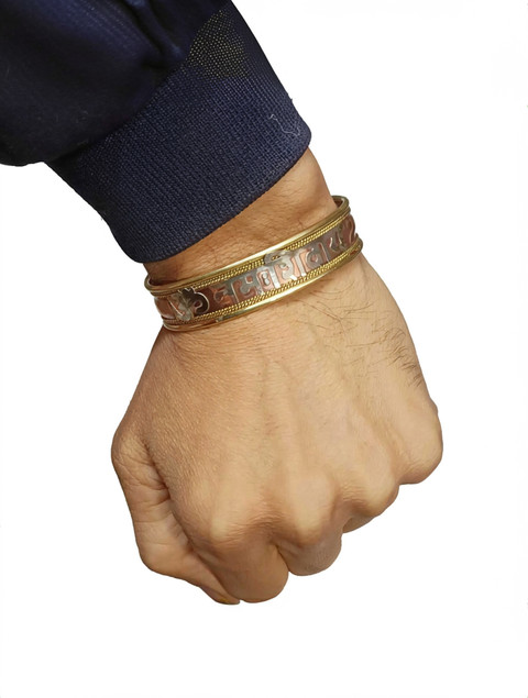 TAE Brass, Metal, Copper Brass, Copper, Silver Coated Bracelet