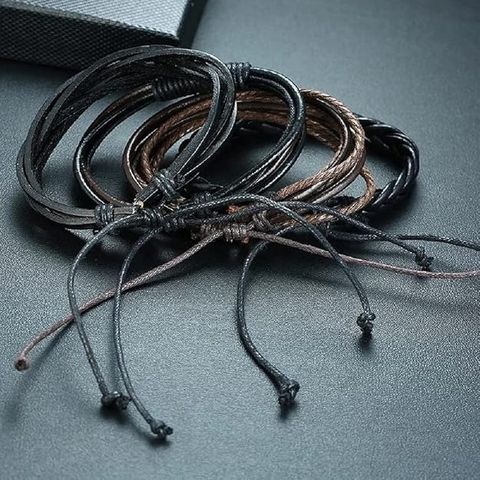 Elanora Jewels Leather Bracelet Pack of 4 - Image 6