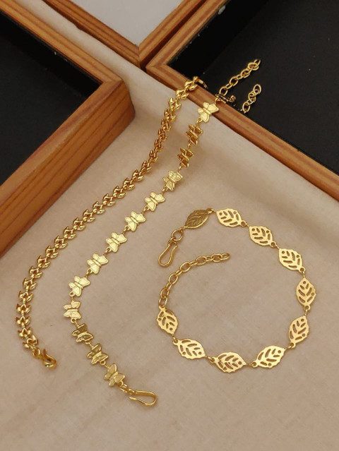 Krishnam Fashion Brass Cubic Zirconia Gold-plated Bracelet Price