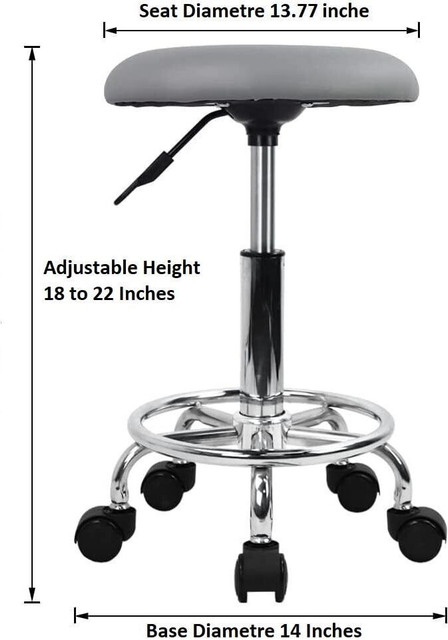 CRAFTSPEN Swivel Rolling Stool with Footrest Height 16 to inches  Adjustable Metal Bar Stool