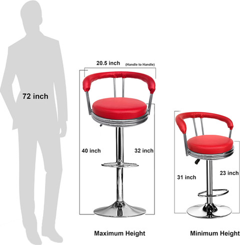 RW REST WELL RW-123 Leatherette Multipurpose Bar Stool/Kitchen