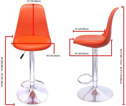 DPI Modern Height Adjustable 360° Revolving Bar Stool Kitchen