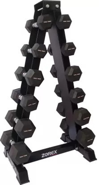 A-Frame Dumbbell Rack Stand – Compact Weight Storage Organizer For Home Gym, Black, Easy Carry Handle