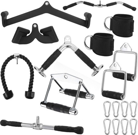 LCARNO 19 Pcs LAT Pull Down Bars Cable Machine Attachments for