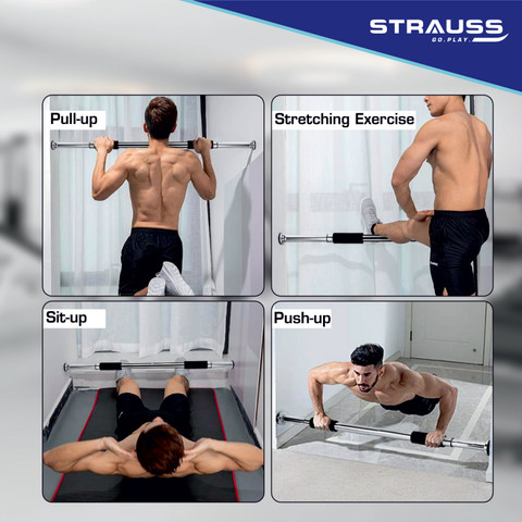 Iron Gym Using Pull Up Bar For Push Ups Strauss Adjustable Door