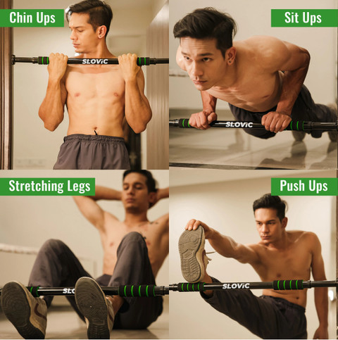 SLOVIC Pull-Up Bar for Home Workout Non-Slip Carbon Steel Bar