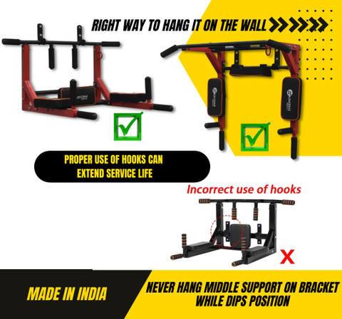 Wall Mounted Dip Station Gym HASHTAG FITNESS Wall Mounted Pullup