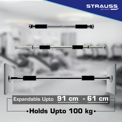 Strauss Adjustable Door Chin Up Bar Pullup Rod Gym Bar Pull-up