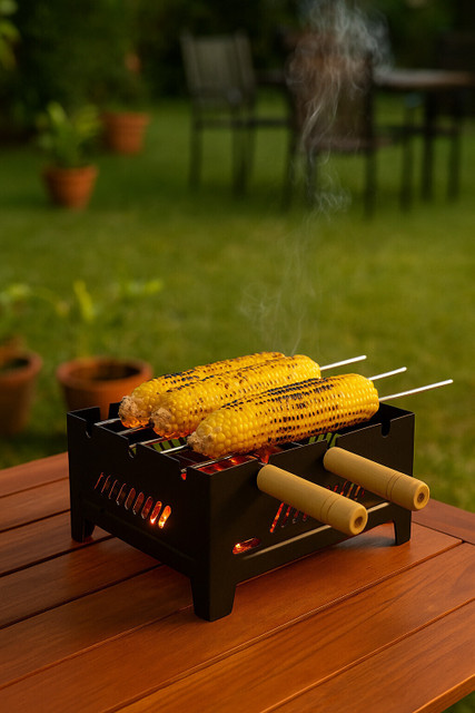 Chefman 2-in-1 Barbeque Grill for Gas Stove & Charcoal | Portable