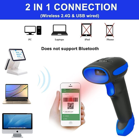 HENEX HC-3208R Wireless 2D Barcode Scanner 2-IN-1 (Wired /Wireless) QR ...