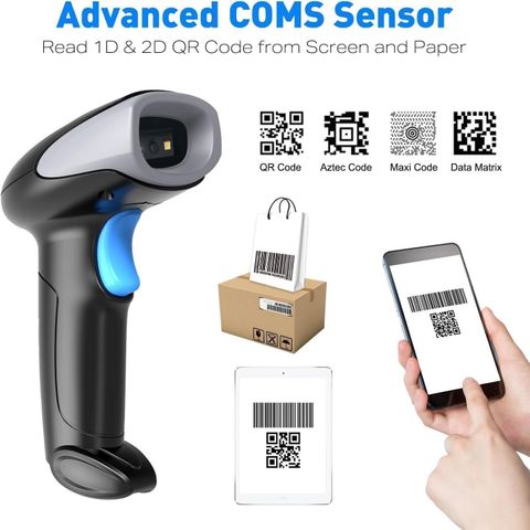 Nexscan MC94 Wireless 2D&1D USB+2.4 GHz Barcode Scanner (QR Code) Wired ...