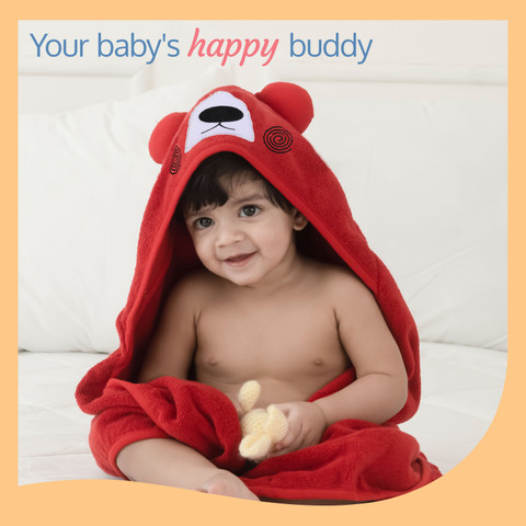 LuvLap Cotton 673 GSM Hooded Baby Bath Towel for New Born, Made with 100%  Zero Twist Cotton Bath Towel Set