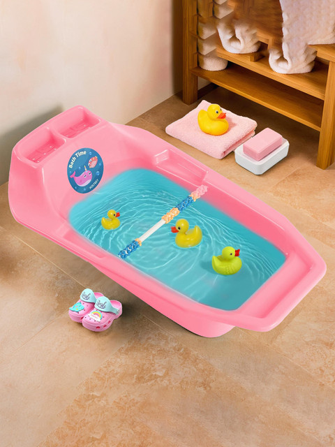 HOMESTIC by Kuber Industries 25 Ltr Plastic Bath Tub for Kids 0-3 Years  Bath Tub for New Born Baby Pink