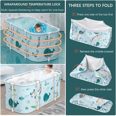 SUICUNE Portable Bathtub Set, Foldable Soaking Bathtub for Adults, Shower  Cubicle