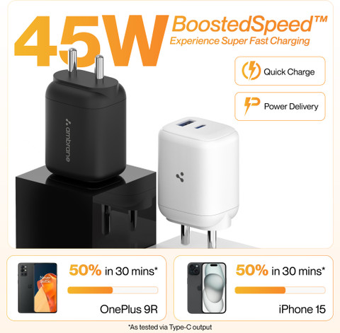 Ambrane 45 W GaN A Wall Charger for Mobile Ambrane