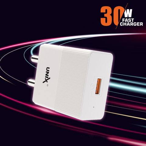 Unix 30 W TurboPower A Wall Charger for Mobile with Detachable Cable