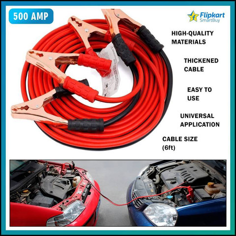 Flipkart SmartBuy New Car 500Amp Heavy Duty Jumper Booster Cables ft  Battery Jumper Cable