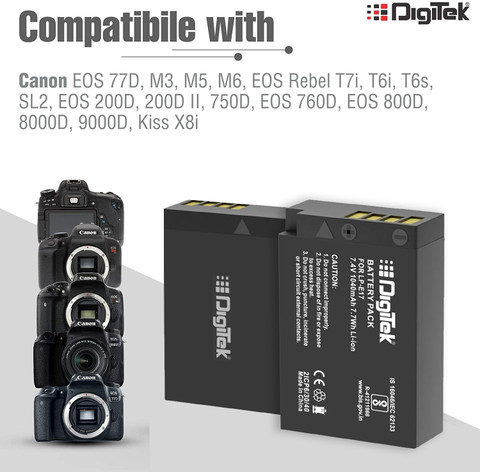 DIGITEK LP-E17 Lithium-ion Rechargeable pack for Canon DSLR Camera