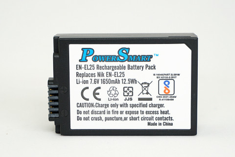 Power Smart EN-EL25 Rechargeable Pack Compatible with Nikon Z50, Z