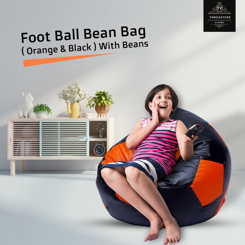 THREADVIBELIVING XXL Bean Bag Sofa With Bean Filling Price in