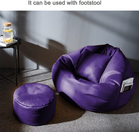 GIGLICK 4XL GIGLICK 4XL Bean Bag Cushion and Footrest Filled with Beans  Bean Bag Chair With Bean Filling