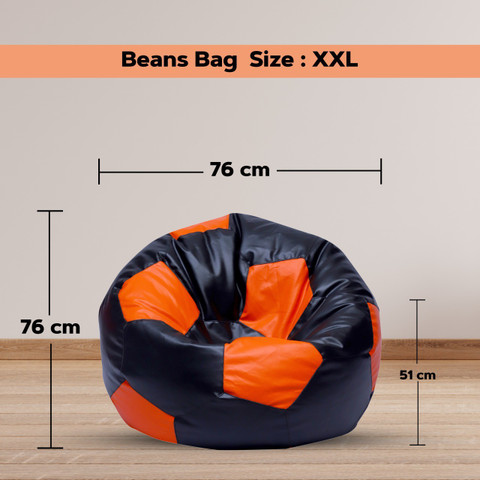THREADVIBELIVING XXL Bean Bag Sofa With Bean Filling