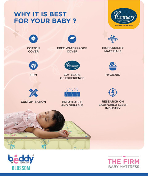 Centuary Beddy Blossom Crib Cot Firm Baby Child inch Single Coir