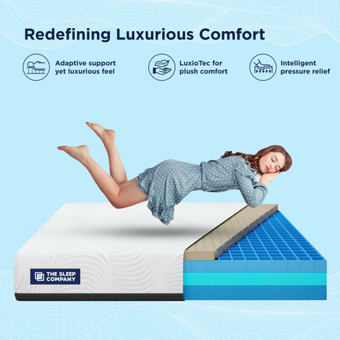 The Sleep Company SmartGRID Luxe- Soft Luxury Comfort with Plush Feel| 10  inch King High Density (HD) Foam Mattress
