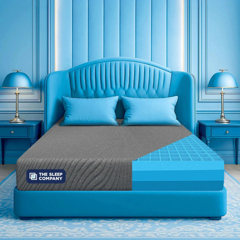 The Sleep Company SmartGRID Ortho Grey AIHA Certified Medium Firm feel  for Back Pain Relief| inch Double High Density (HD) Foam Mattress