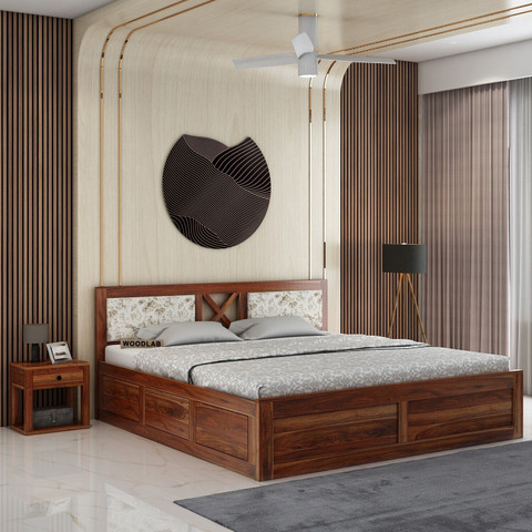 WOODENJOY Sheesham Wood Bed/Wooden King Bed/Wooden Bed/Cot With
