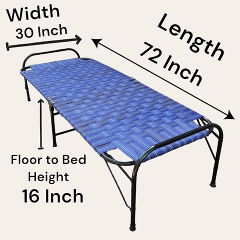 HussainFuniture Folding Cot Portable Single Folding Bed Niwar Charpai  Khatiya ft Metal Queen Bed