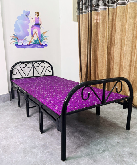 steel bed cot with mattress included