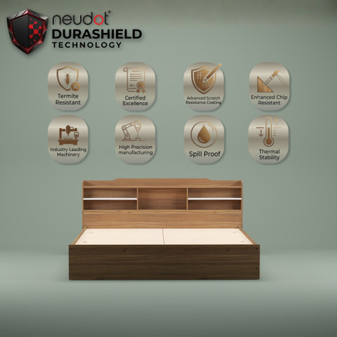 NEUDOT TATUM Queen Engineered Wood Queen Box Bed, 217 cm x 160 cm