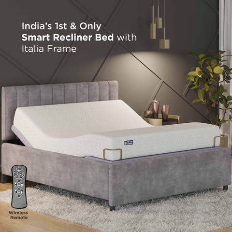 The Sleep Company Elev8 Smart Adjustable Bed Base with Italia Grey
