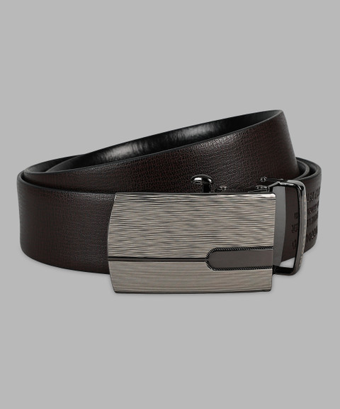 WOODLAND Men Formal Black Genuine Leather Reversible Belt BLACK - Main Image