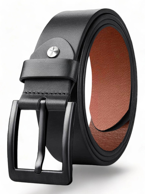 PROVOGUE Men Formal, Casual, Party Black Genuine Leather Belt