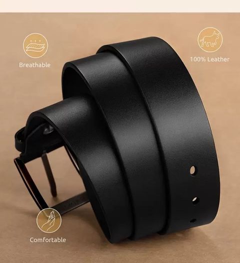 Roadster Men Formal, Casual, Evening, Party Black Genuine Leather Belt - Image 6