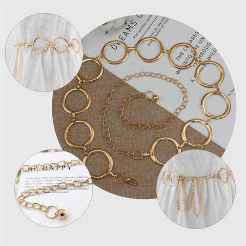 SYGA Women Gold Metal Belt