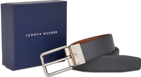 TOMMY HILFIGER Men Casual Black Genuine Leather Reversible Belt