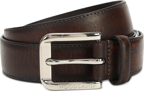 WOODLAND Men Casual Brown Genuine Leather Belt BROWN Price in