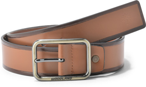 WOODLAND Men Casual Tan Genuine Leather Belt TAN Price in India