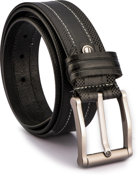 GIL Men Black Genuine Leather Belt Black Price in India